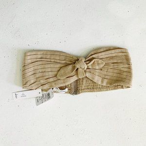 AKAIV CROP TOP SZ,S TAUPE